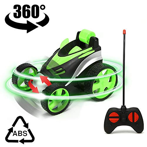 Remote Control Car - RC Stunt Car Durable Four Wheel Stunt Car for Adults 360 Degree Rolling Rotating RC Cars for Kids RC Vehicle Toys for Boys and Girls,Green