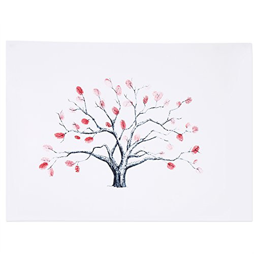 Fingerprint Tree Custom Wedding Guestbook Wedding Guestbook Poster with 6 Colors Ink, TYPE1#
