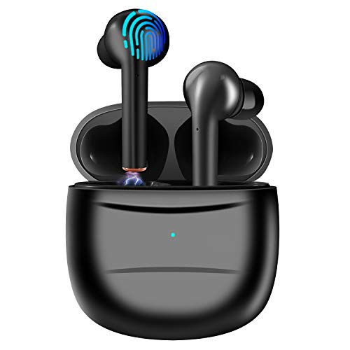 Wireless Earbuds, Nexear Bluetooth 5.0 Earbuds Headphones, True Wireless Stereo Earphones with 30Hrs Playtime, Hi-Fi Sound Bluetooth Headset with Charging Case One-Step Pairing (Black)