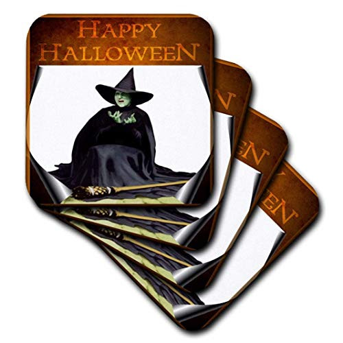 3dRose cst_24218_3 Wicked Witch-Ceramic Tile Coasters, Set of 4