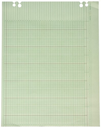 Wilson Jones Green Columnar Ruled Ledger Paper, Double Page Format, 20 Columns and 36 Lines per Page, 11 x 14 Inches, 100 Sheets per Pack (WG30-20A)