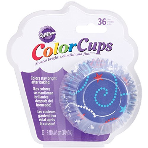 Wilton ColorCups Blue Celebrate Standard Baking Cups, 36 Count