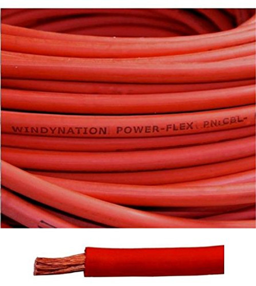 6 Gauge 6 AWG 25 Feet Red Welding Battery Pure Copper Flexible Cable Wire - Car, Inverter, RV, Solar by WindyNation