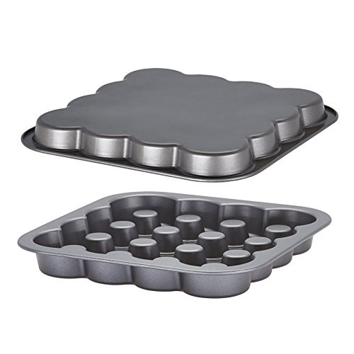 Baker's Advantage Fillables 2-Piece Non-Stick Square Cake Pan, Set of 1, Gray