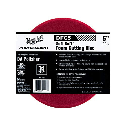MEGUIAR'S DFC5 Soft Buff DA (Dual Action) 5" Foam Cutting Disc, 1 Pack