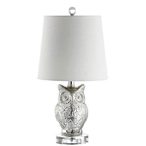 JONATHAN Y JYL4010A Night Owl 19" Glass/Crystal LED Table Lamp, Contemporary, Transitional for Bedroom, Living Room, Office, Silver/Ivory JONATHAN Y JYL4010A Night Owl 19" Glass/Crystal LED Table Lamp, Contemporary, Transitional for Bedroom, Living Room, Office, Silver/Ivory