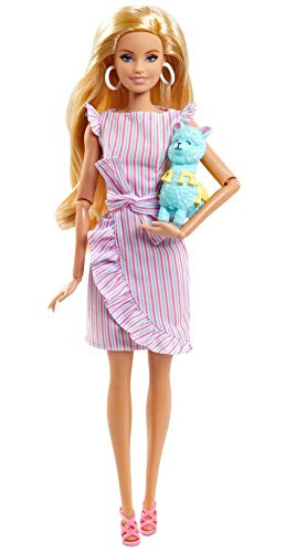Barbie Tiny Wishes Doll (11.5-inch Blonde) Collectible Doll in Wrap Dress and Accessories