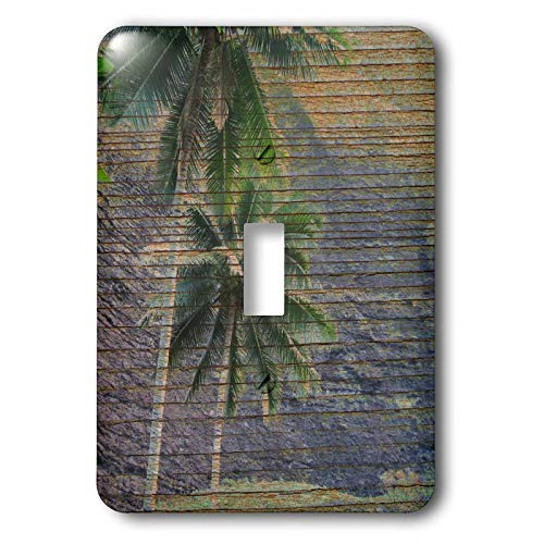 3dRose lsp_28039_1 Wood Tropical Hawaii Palm Trees Toggle Switch, Multi-Color