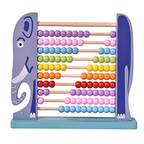 MICKYU Large Wooden Abacus Toy- Classic Educational Counting Math Toys for Kids with 100 Beads