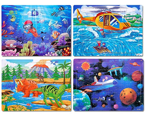 60 Piece Wooden Jigsaw Puzzles for Kids Age 4-8 Year Old Wooden Puzzles for Toddler Children Learning Educational Puzzles Toys for Boys and Girls (4 Puzzles) 60 Piece Wooden Jigsaw Puzzles for Kids Age 4-8 Year Old Wooden Puzzles for Toddler Children Learning Educational Puzzles Toys for Boys and Girls (4 Puzzles)