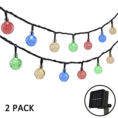 Woohaha 2 Pack Solar String Lights, 21ft 30 LED Solar Globe String Lights Outdoor Waterproof 8 Modes Crystal Ball String Lights for Yard Patio Garden Wedding Pergola Gazebo Bistro Party(Multicolor) Woohaha 2 Pack Solar String Lights, 21ft 30 LED Solar Globe String Lights Outdoor Waterproof 8 Modes Crystal Ball String Lights for Yard Patio Garden Wedding Pergola Gazebo Bistro Party(Multicolor)