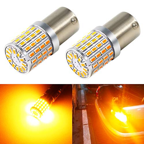 Phinlion BAU15S 7507 LED Turn Signal Light Bulb Extremely Bright 3014 72-SMD PY21W 2641A LED Blinker Lights, Amber Yellow