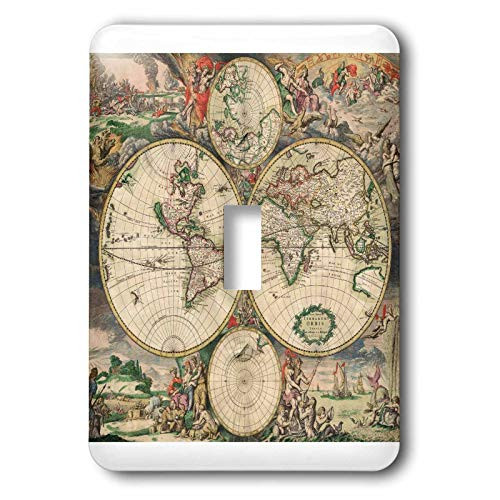 3dRose lsp_7425_1"World Map 1689" Single Toggle Switch, Multicolor