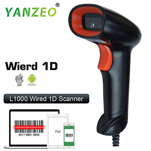 Yanzeo L1000 1D Laser Wired Barcode Scanner Portable Handheld USB Barcode Scanner POS Reader for Retails