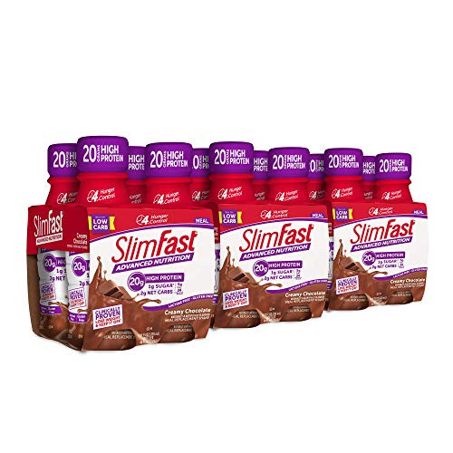 SlimFast Advanced Nutrition Creamy Chocolate Shake  Ready to Drink Meal Replacement  20g of Protein  11 Fl. Oz. Bottle  12 Count