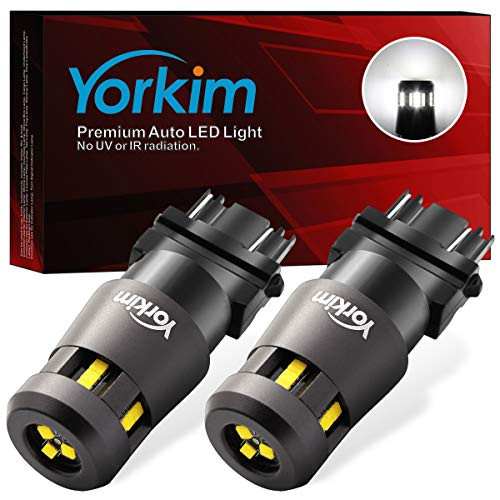 Yorkim Newest 3157 LED Bulb 3057 3157 led 10-40V 3300LM Extremely Bright 3156 3157 3057 4157 LED Bulbs Replacement for Back Up Reverse Lights and Tail Brake Parking Lights Pack of 2, Xenon White