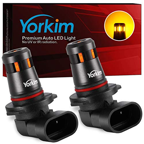 Yorkim Newest H10 Led Fog Light Bulbs Extremely Bright 2160LM 9145 Led Bulb, H10 9140 9045 9155 9040 PY20D Replacement for Fog Lights or DRL, Pack of 2, Amber