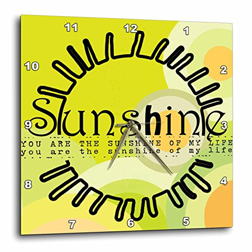 3dRose DPP_63663_1 You are My Sunshine Yellow Sun Art Wall Clock, 10 by 10-Inch