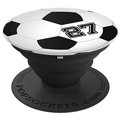 Soccer Player #27 Jersey No 27 Football Ball Gadget Gift PopSockets Grip and Stand for Phones and Tablets Soccer Player #27 Jersey No 27 Football Ball Gadget Gift PopSockets Grip and Stand for Phones and Tablets