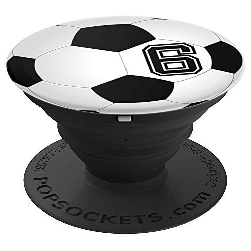 Soccer Player #6 Jersey No 6 Football Ball Sports Gift PopSockets Grip and Stand for Phones and Tablets Soccer Player #6 Jersey No 6 Football Ball Sports Gift PopSockets Grip and Stand for Phones and Tablets
