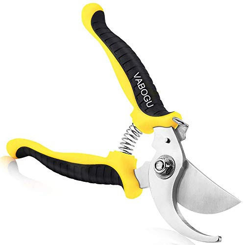 Vabogu Garden Pruning Shears, 7.5" Gardening Hand Cutters Garden Pruning Shears Trimming Scissors Garden Clippers Ratchet Shears Secateurs for Gardening Shears for Plants Clippers Gardener Shears