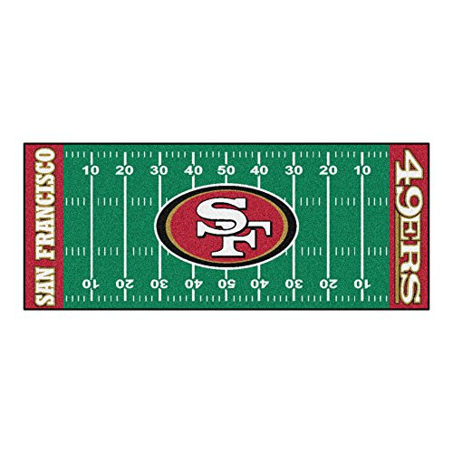 FANMATS NFL San Francisco 49ers Nylon Face Football Field Runner,Team Color,30"x72"