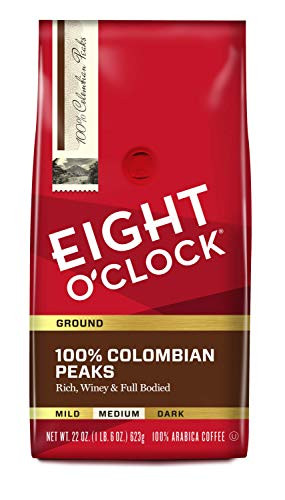 Eight O'Clock Ground Coffee, 100% Colombian Peaks, 22 Ounce