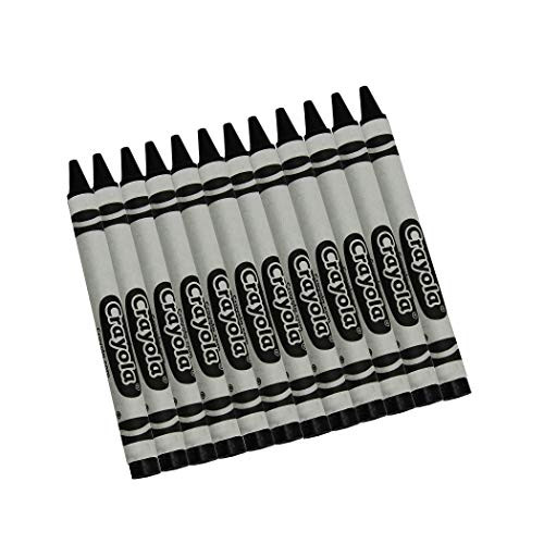 Crayola Single Color Crayon, 12 Count Box, Black; no. BIN83651