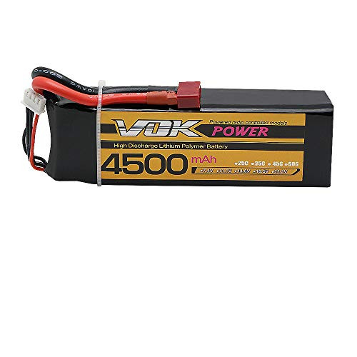 VOK 4500mAh 11.1V 45C 3S Li-Po Battery with Deans Plug RC Battery for RC Helicopter Hobby Drone,RC Car Truck Boat and UAV Drone FPV Racing