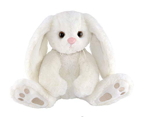 Bearington Whiskers White Plush Bunny Rabbit Stuffed Animal, 10.5 inches