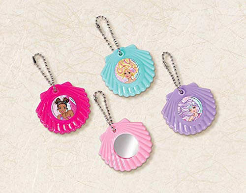 "Barbie Mermaid" Assorted Color Shell Mirror Party Favor Keychains, 8 Ct.