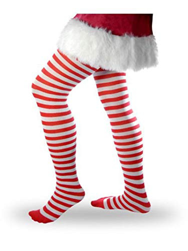 Forum Novelties Women's Striped Tights - Red and White