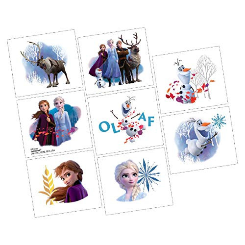 Amscan Frozen 2 Birthday Tattoos, Party Favor, 2" x 1.75", 8 Ct.