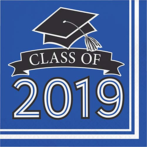 Creative Converting Blue Class Of 2019 Napkins, 6.5