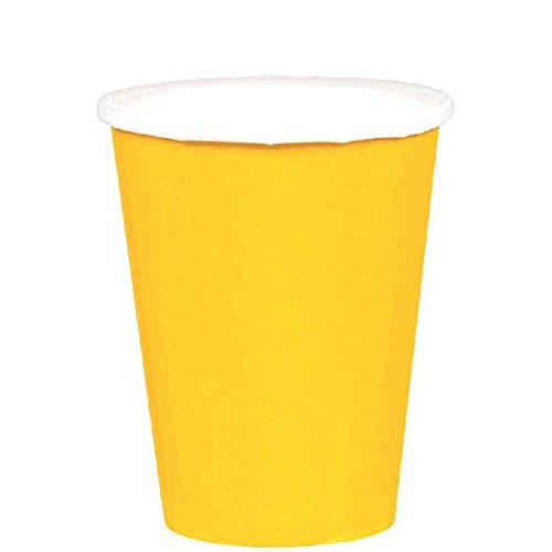 Sunshine Yellow Paper Cups | 9 oz. | Pack of 20 | Party Supply