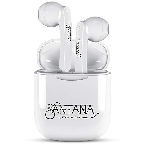 Mambo by Carlos Santana TWS True Wireless Earbuds Bluetooth Headphones with Charging Case, in-Ear Built-in Mic Bluetooth Deep Bass Stereo Headsets, Noise Cancelling Wireless Earbuds for Sport