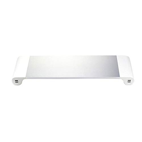 Venera Monitor Stand Riser for Home Office 4 USB Charging Ports Hub Support Transfer Data and Charging Aluminum Alloy Computer Monitor Laptop Stand for iMac Keyboard Storage Desktop Holder