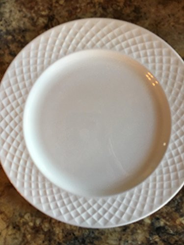 MIKASA TRELLIS SALAD PLATE 9 white BONE CHINA WHITE DISHWASHER SAFE 100% AUTHENTIC