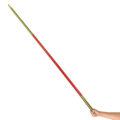 Doowops Metal Appearing Cane Magic Prop - Pocket Bo Staff Magic Wand for Professional Magicians Stage Close-up Magic Tricks (59"/150cm, Golden Red)