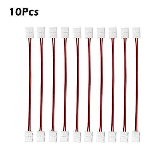 2 Pin LED Strip Connector for 8mm Wide SMD 3528 2835 Single Color Flexible LED Strip 10pcs