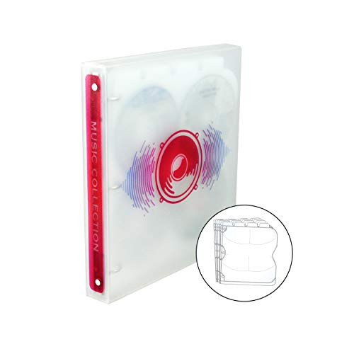 UniKeep High-Capacity Music CD Disc Storage Case, Holds 80 Compact Discs (Red Speaker)