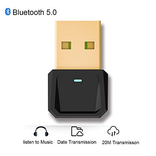 Bluetooth USB Adapter 5.0 for PC, Desktop Computer Bluetooth USB Dongle Supports Win10/8.1/8/7/XP/Vista, Bluetooth Transmitter Receiver for Wireless Headset/Mouse/Keyboard/Speaker/Printer/PS4 Handle