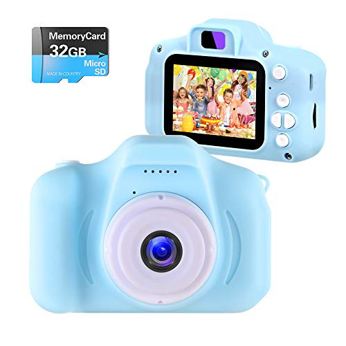 NINE CUBE Kids Camera Digital Camera for 3-10 Year Old Girls,Toddler Toys Video Recorder 1080P 2 Inch,Children Camera Birthday Festival Gift for 3 4 5 6 7 8 9 Year Old Boys(32G SD Card Included)