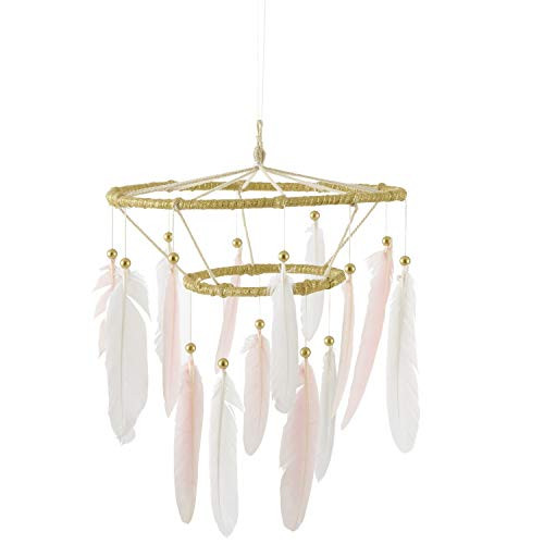 Levtex Baby - Skylar Ceiling Handing - Feathers - Gold, Blush Pink and White - Nursery Accessories