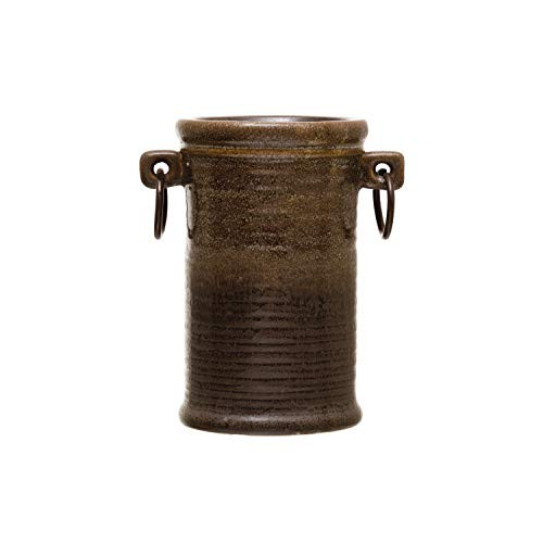 Creative Co-op Stoneware Wine Handles Bottle Holder, Blue