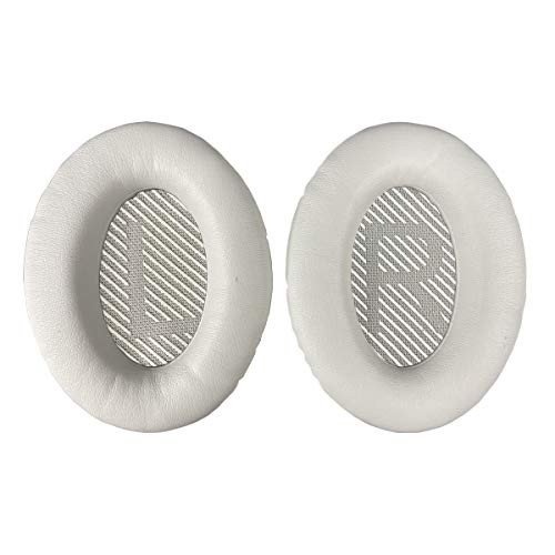 Replacement Ear-Pads Cushions for Bose QuietComfort-35 (QC-35) and QuietComfort-35 II (QC-35 II) Over-Ear Headphones (White)