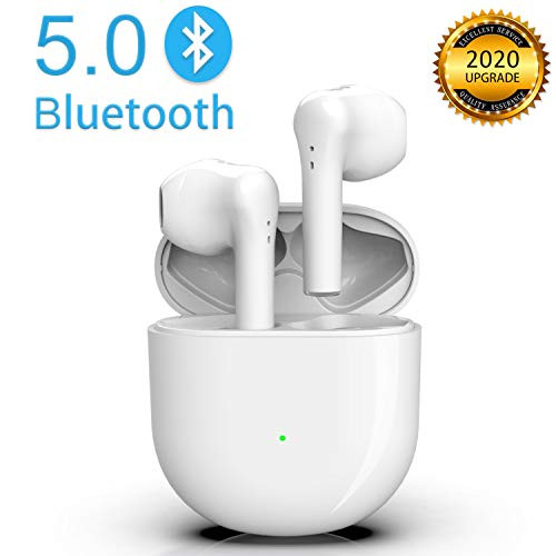 Wireless Earbuds Bluetooth 5.0 Headphones in-Ear Noise Canceling with Fast Charging Case Sports Earbuds Built-in Dual Mic 3D Stereo Earbuds with Deep Bass for iPhone/Android Airpods Apple Earbuds
