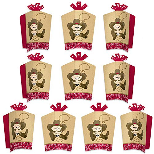 Big Dot of Happiness Little Cowboy - Table Decorations - Western Baby Shower or Birthday Party Fold and Flare Centerpieces - 10 Count