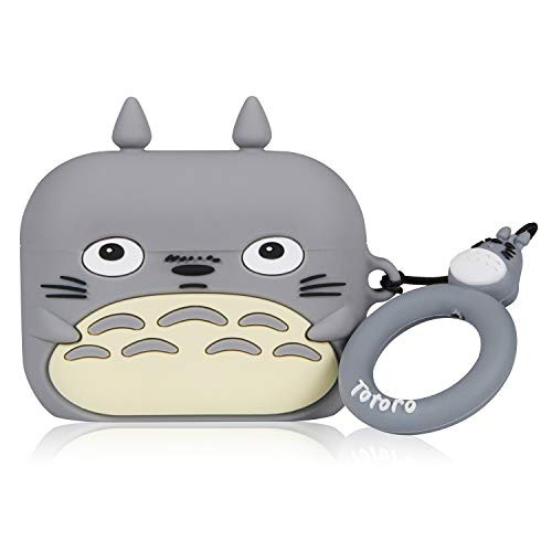 Coralogo Case for Airpods Pro/for Airpods 3 Cute, 3D Animal Fashion Character Soft Silicone Cartoon Airpod Skin Funny Fun Cool Keychain Design Kids Teens Girls Boys Cover Cases Air pods 3 (Totoro)