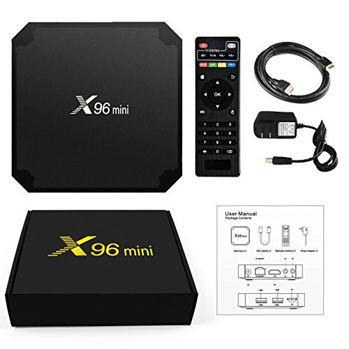 [2018 LATEST VERSION] SHOEKI X96 Mini Android 7.1 TV BOX 1GB 8GB AMLOGIC S905W QUAD CORE SUPPORT 2.4G WIFI H.265 X96MINI MEDIA PLAYER